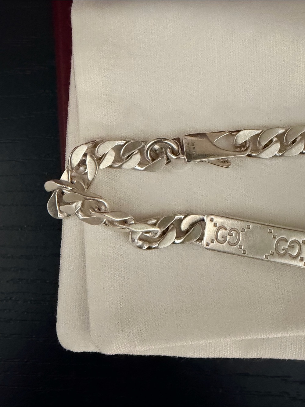 GUCCI Signature Bracelet With Gg Tag GG engraved 925 sterling silver unisex - Picture 6 of 7